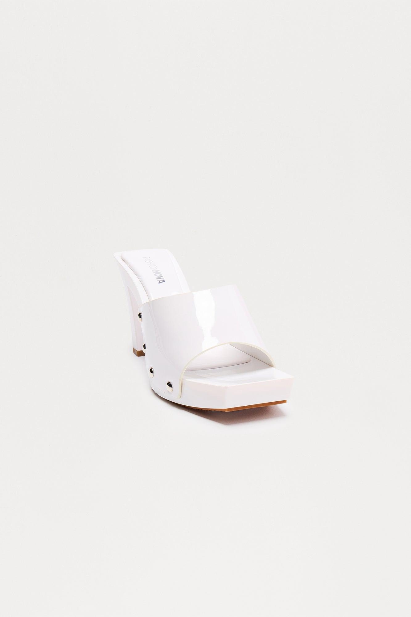 Zinnia Clear Mules - White Product Image