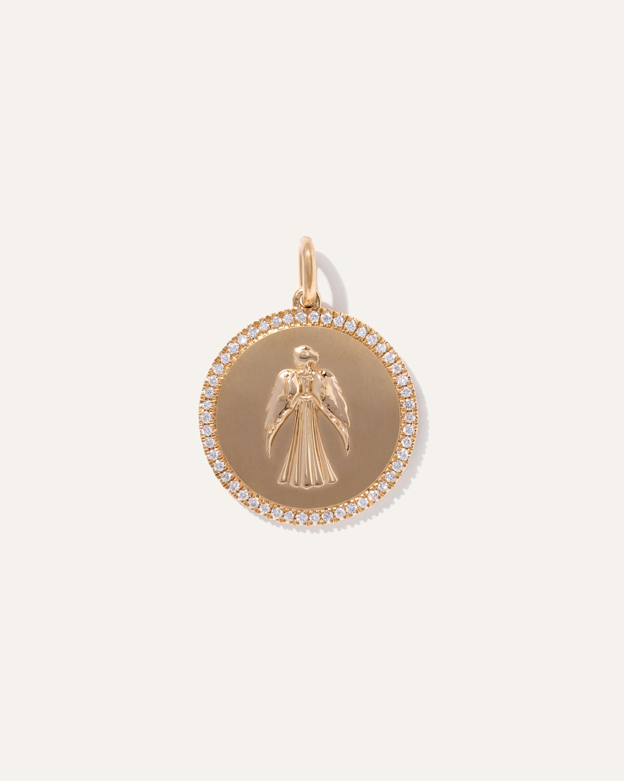 Quince | Women's 14K Gold Pave Zodiac Medallion Necklace Product Image