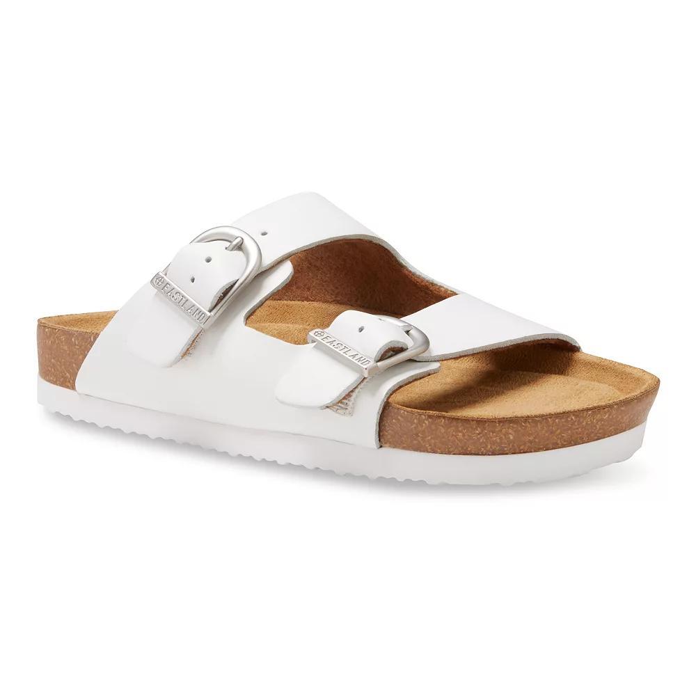 Eastland Cambridge Womens Leather Slide Sandal Green Suede Product Image