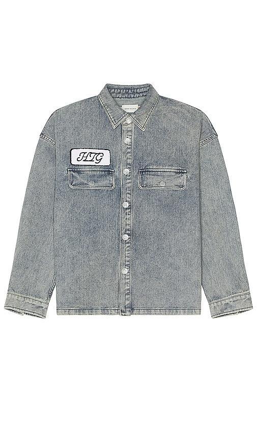 Mens Red Light District Faux Leather Shirt Jacket Product Image