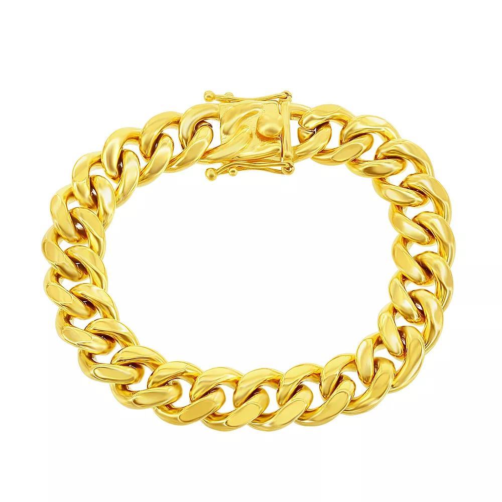 Metallo Stainless Steel 14mm Miami Cuban Bracelet, Men's, Size: 8.5", Gold Tone Product Image