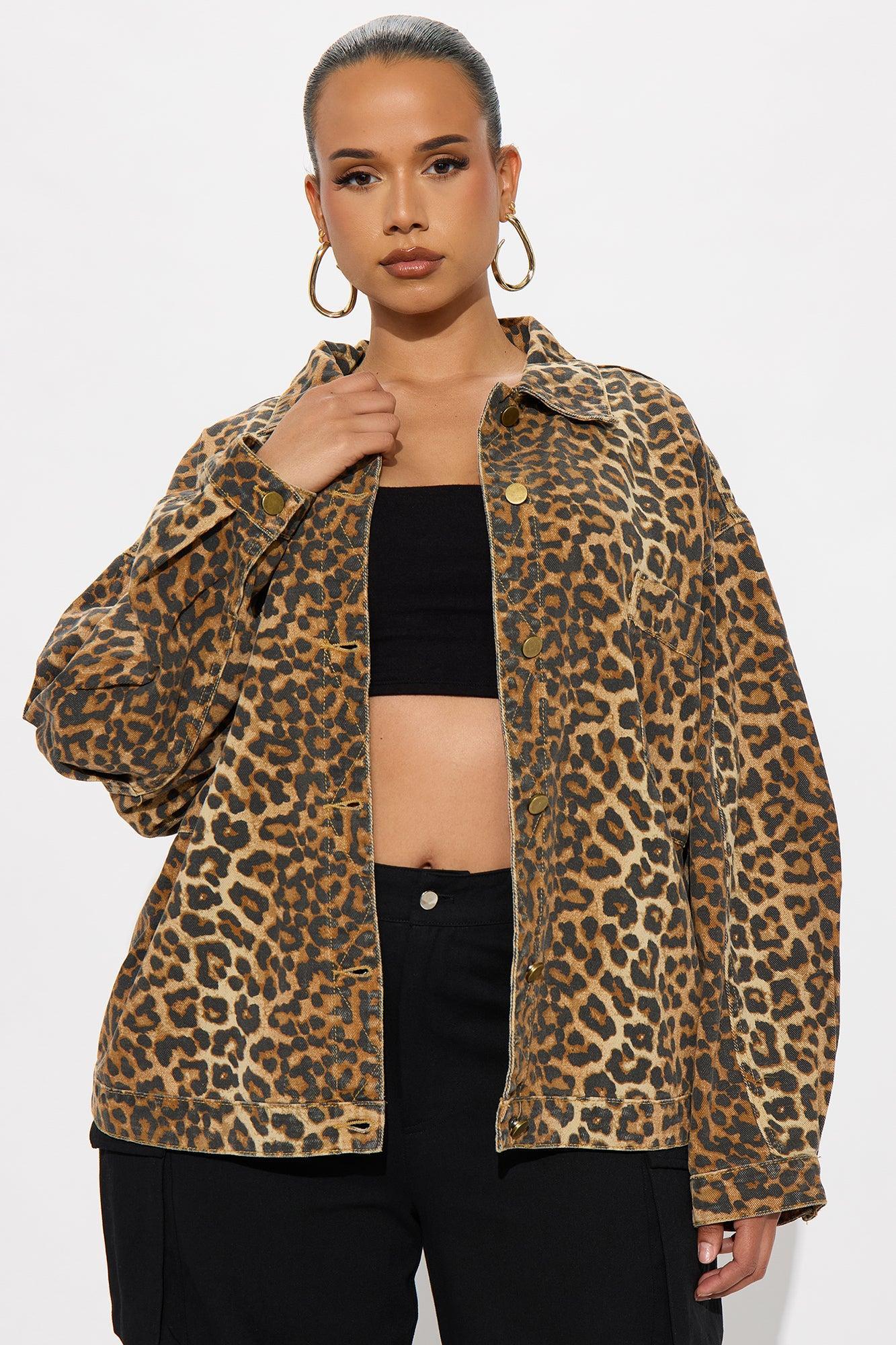 Cameron Oversized Leopard Jacket - Brown/combo Product Image