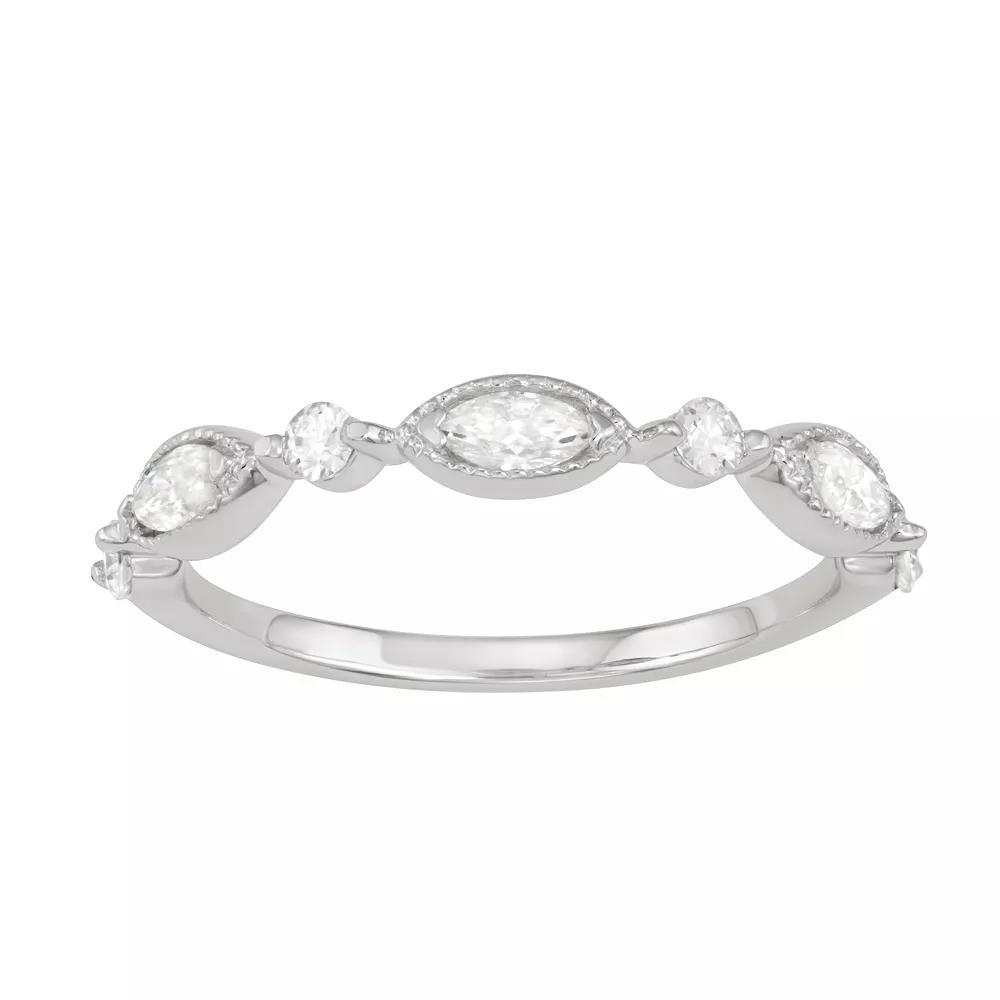 Charles & Colvard 14k White Gold 1/3 Carat T.W. Lab-Created Moissanite Marquise Ring, Women's, Size: 9 Product Image