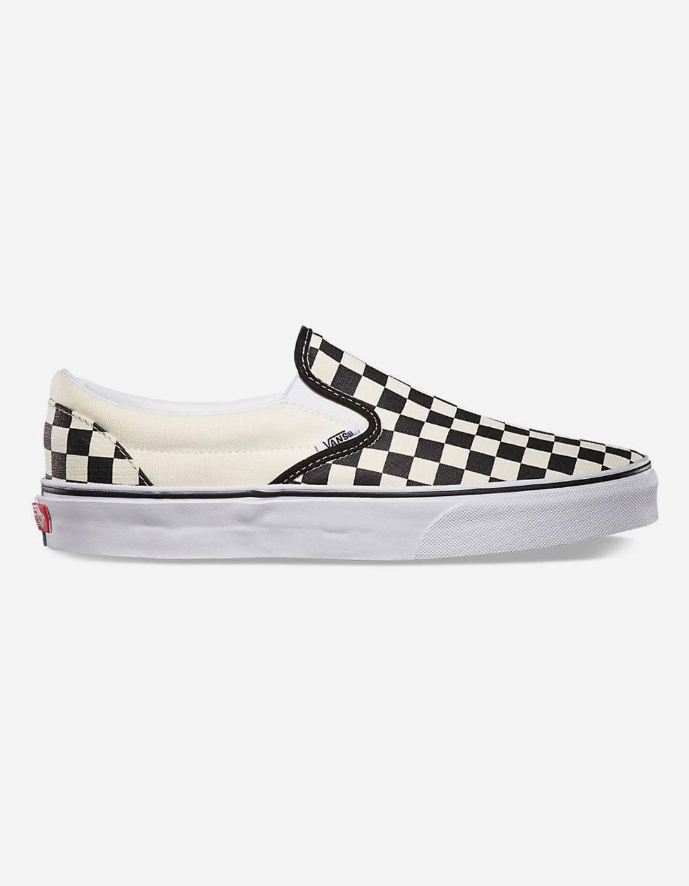 VANS Checkerboard Slip-On Black & Off White Shoes Product Image