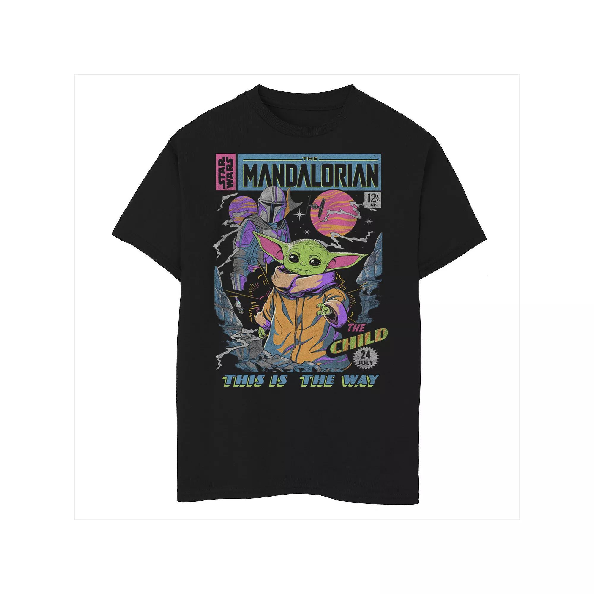 Boys 8-20 Star Wars The Mandalorian Comic Book Cover Graphic Tee, Boy's, Size: XL, Blue Product Image