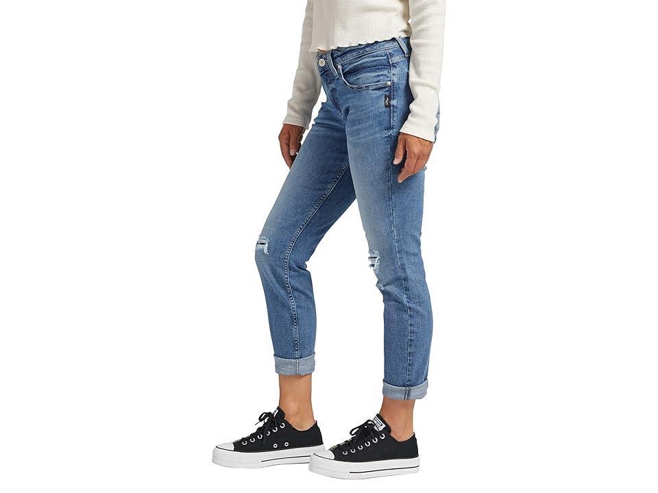 Silver Jeans Co. Boyfriend Mid-Rise Slim Leg Jeans L27101CAA209 (Indigo) Women's Jeans Product Image