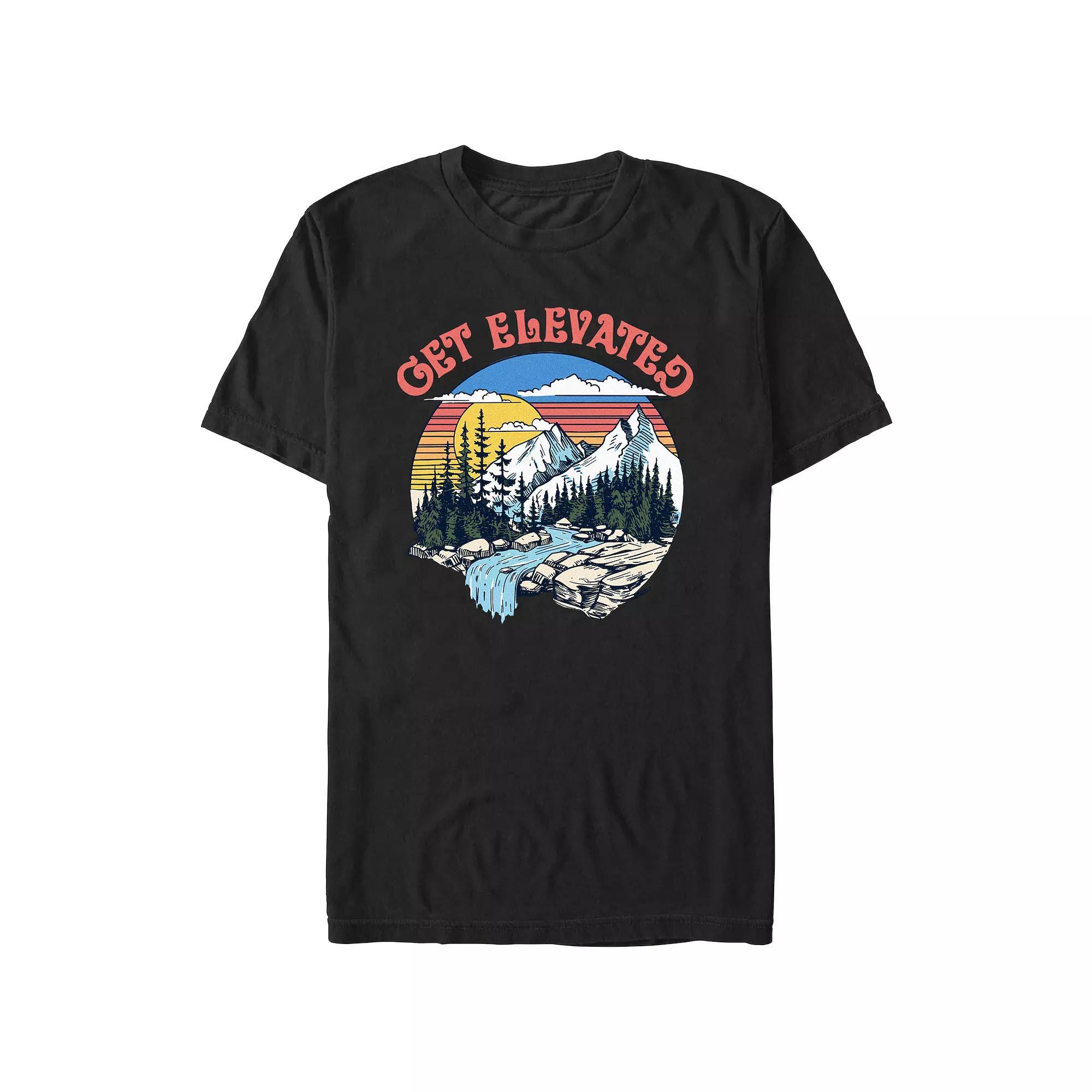 Men's Comfort Colors® Get Elevated Mountain View Stamp Graphic Tee, Size: Medium, Black Product Image