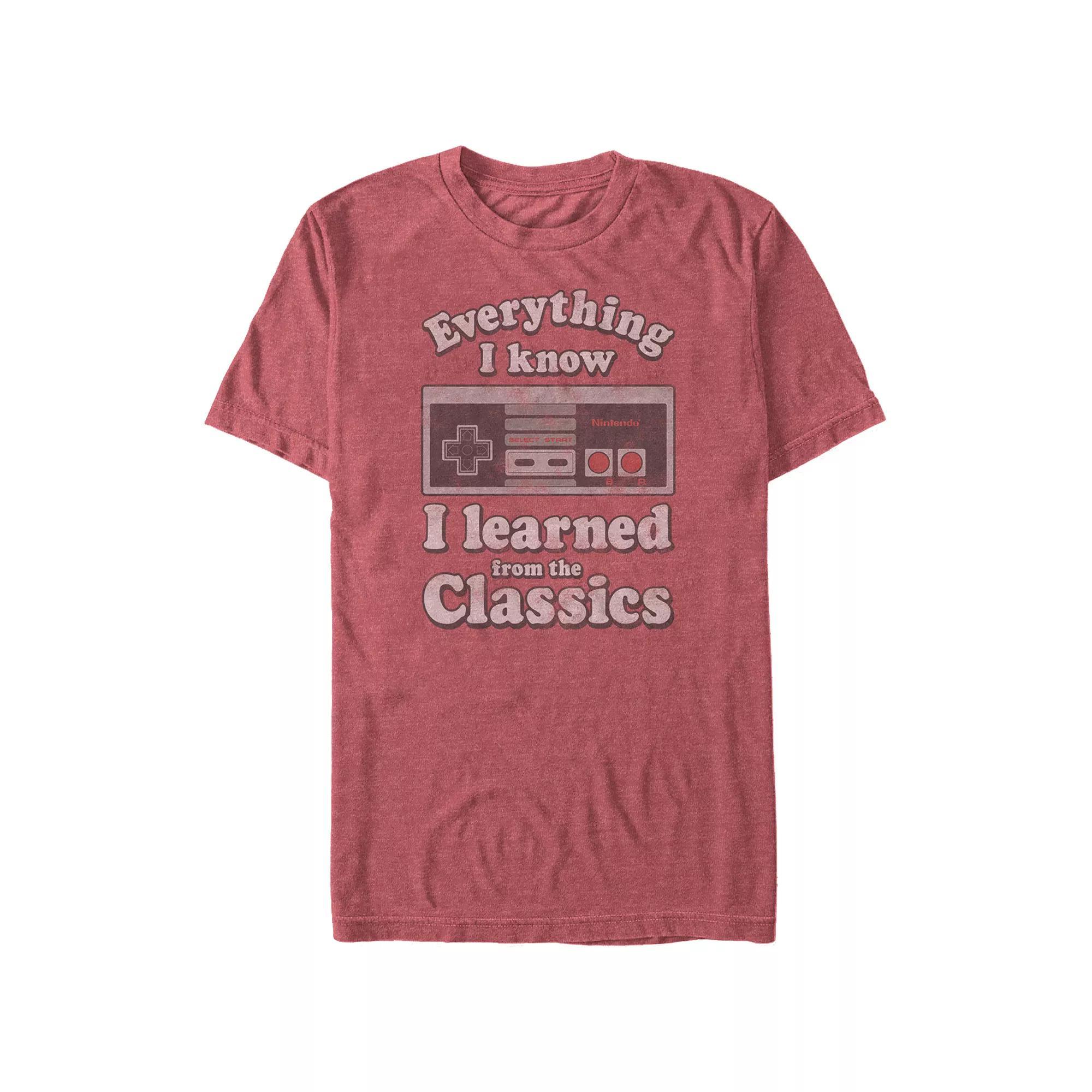 Big & Tall Nintendo I Learned From The Classics Graphic Tee, Men's, Size: 5XL, Red Grey Product Image