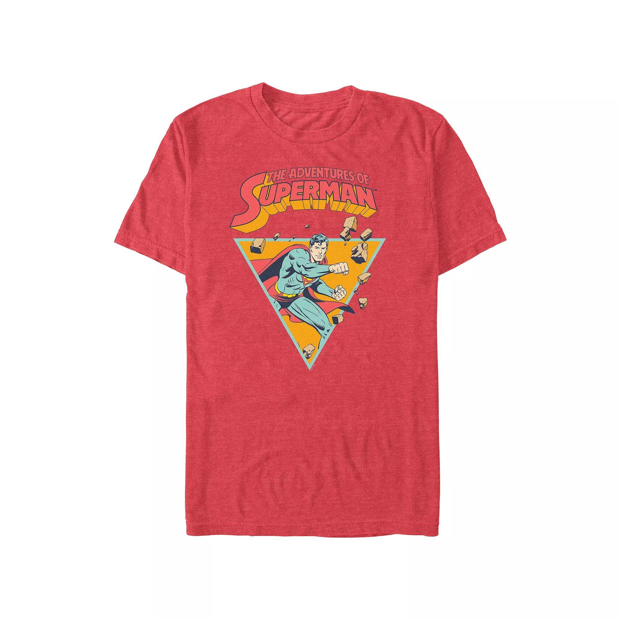 Big & Tall Superman The Adventures Graphic Tee, Men's, Size: XXL Tall, Red Grey Product Image
