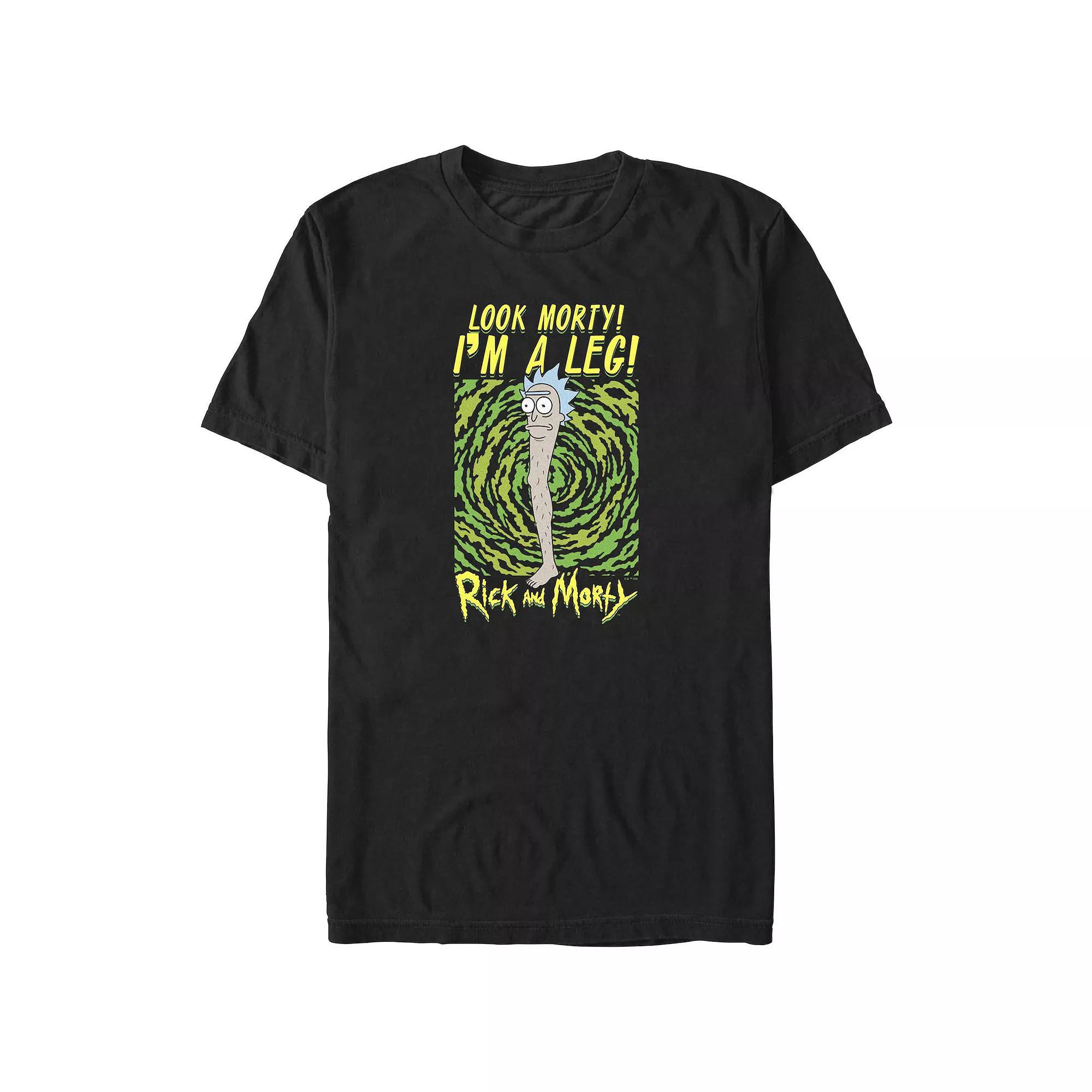 Big & Tall Rick And Morty Look Morty I'm A Leg Graphic Tee, Men's, Size: 5XB, Black Product Image