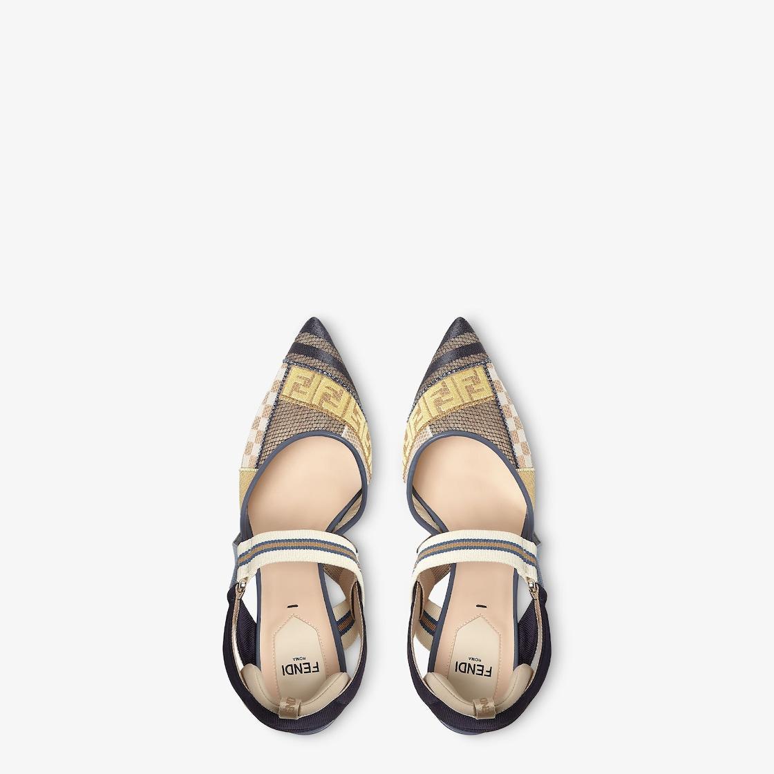 ColibrìMulticolor mesh medium-heeled slingbacks Product Image