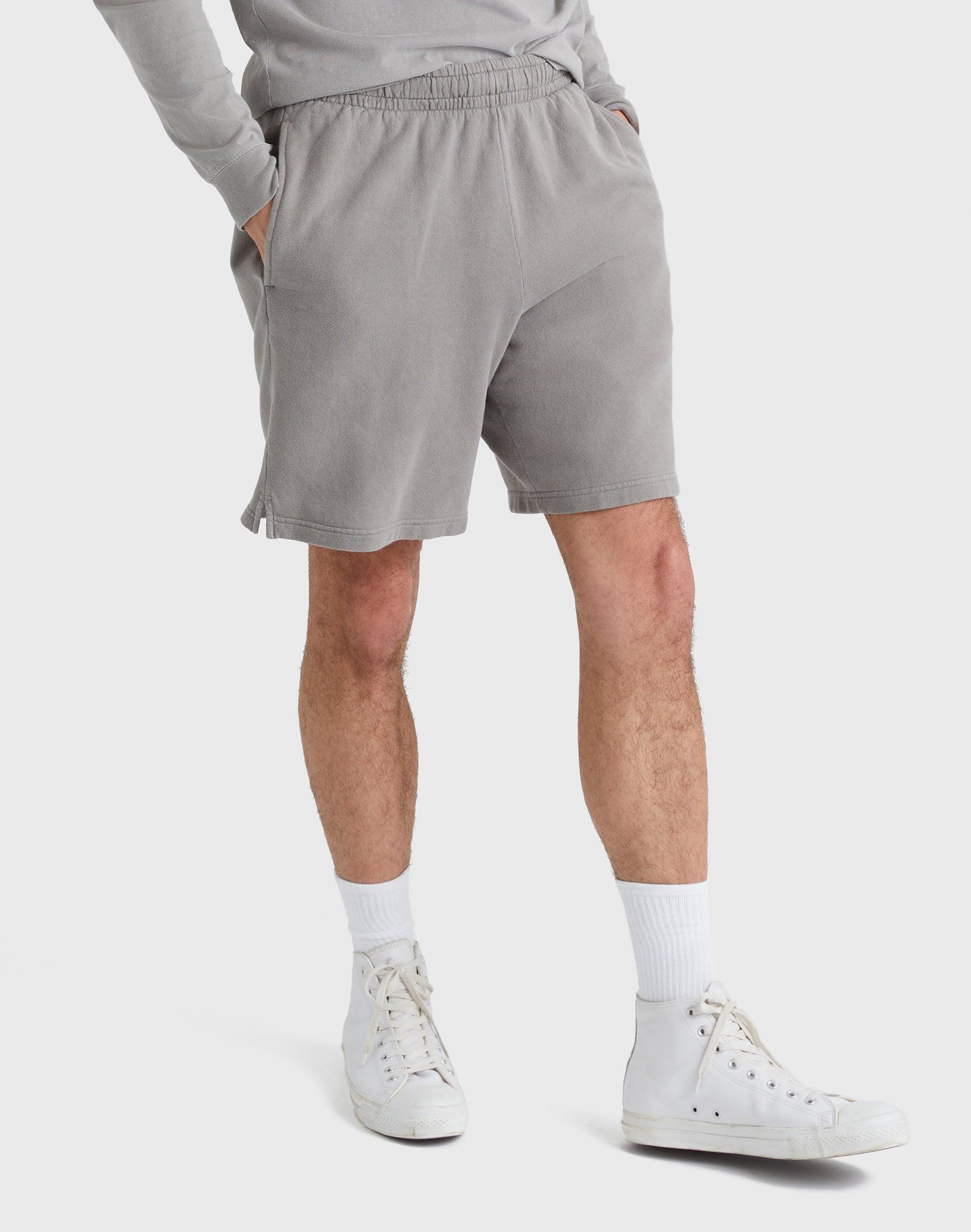Hanes Mens Garment Dyed Sweat Shorts, 8 New Railroad Grey S Product Image