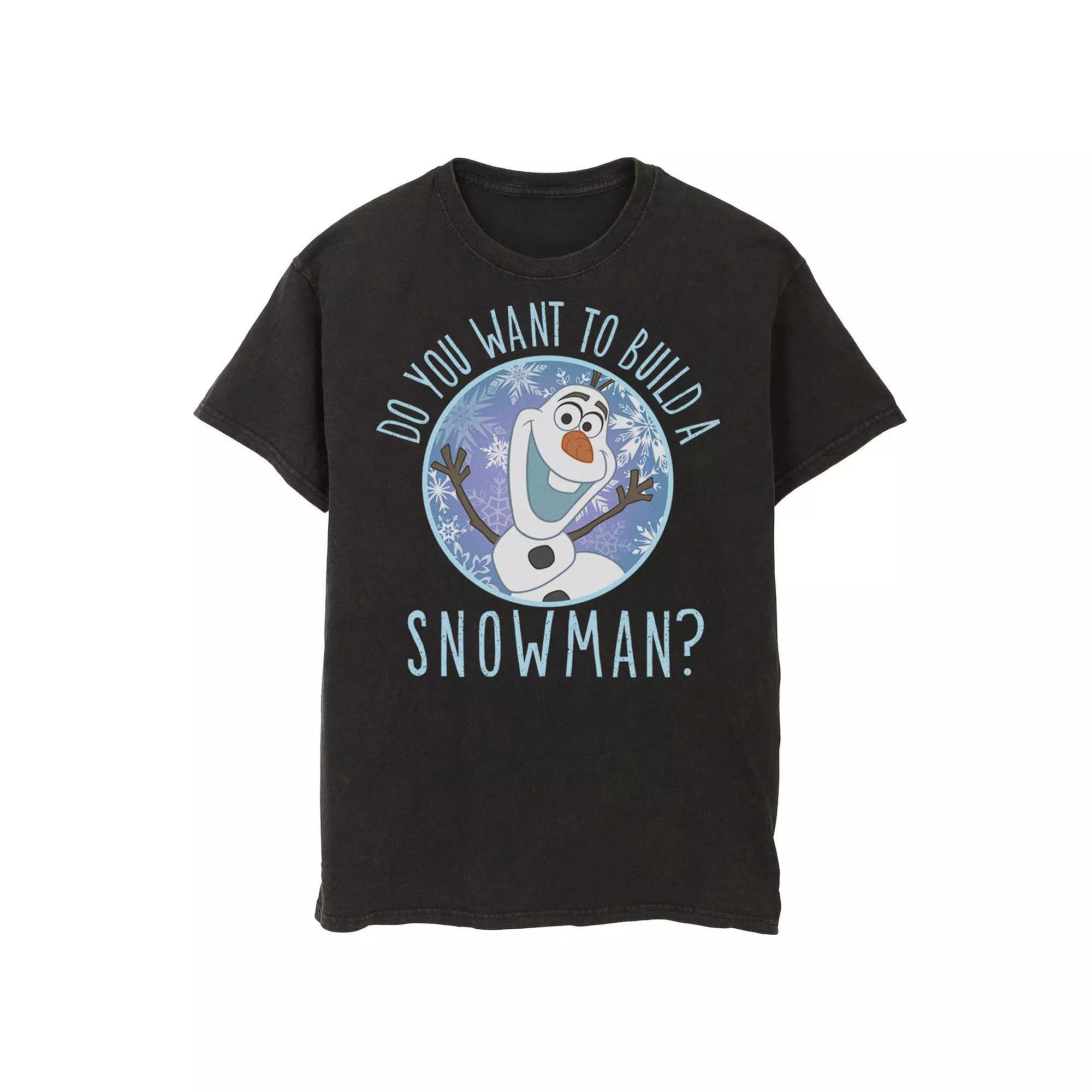Disney's Frozen Olaf Do You Want To Build A Snowman Men's Tee, Size: Large, Black Product Image