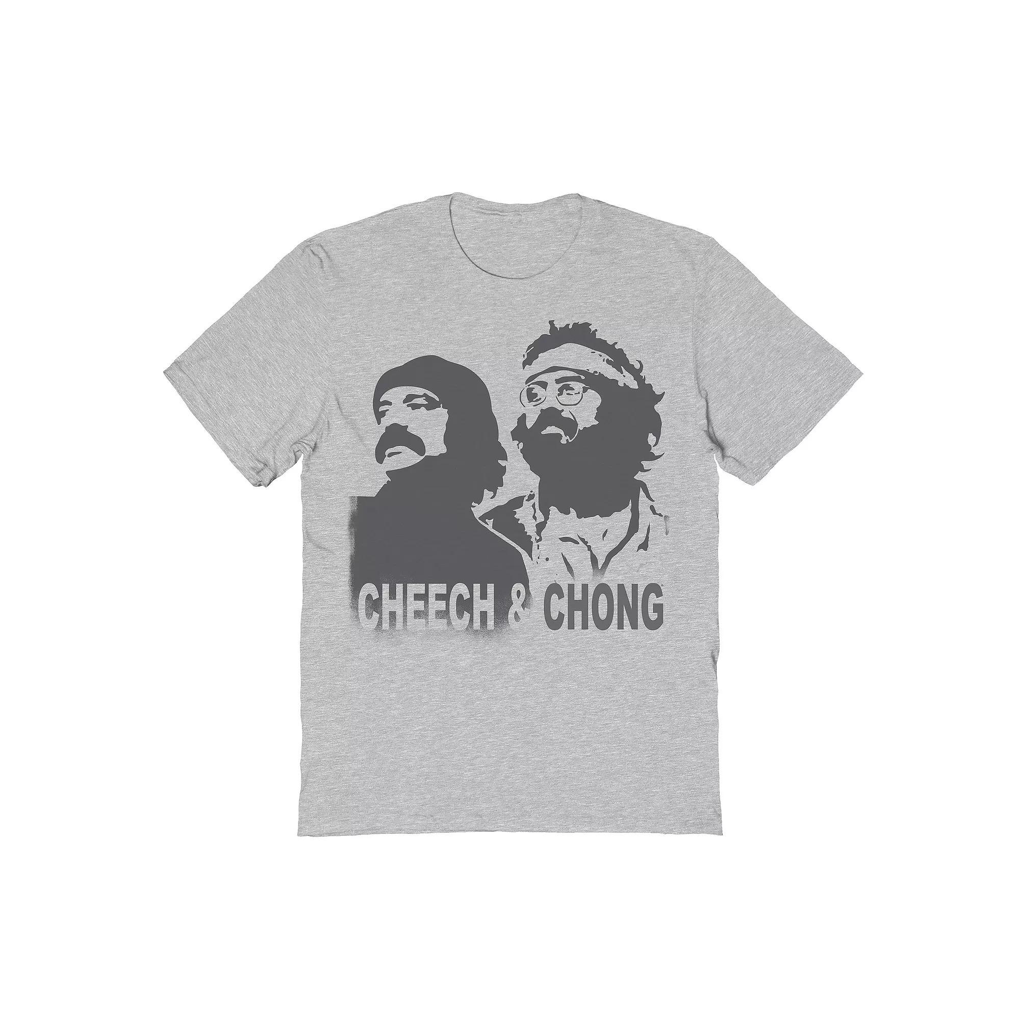 Men's Cheech & Chong Greyscale AOP Graphic Tee, Size: XXL, Sport Gray Product Image