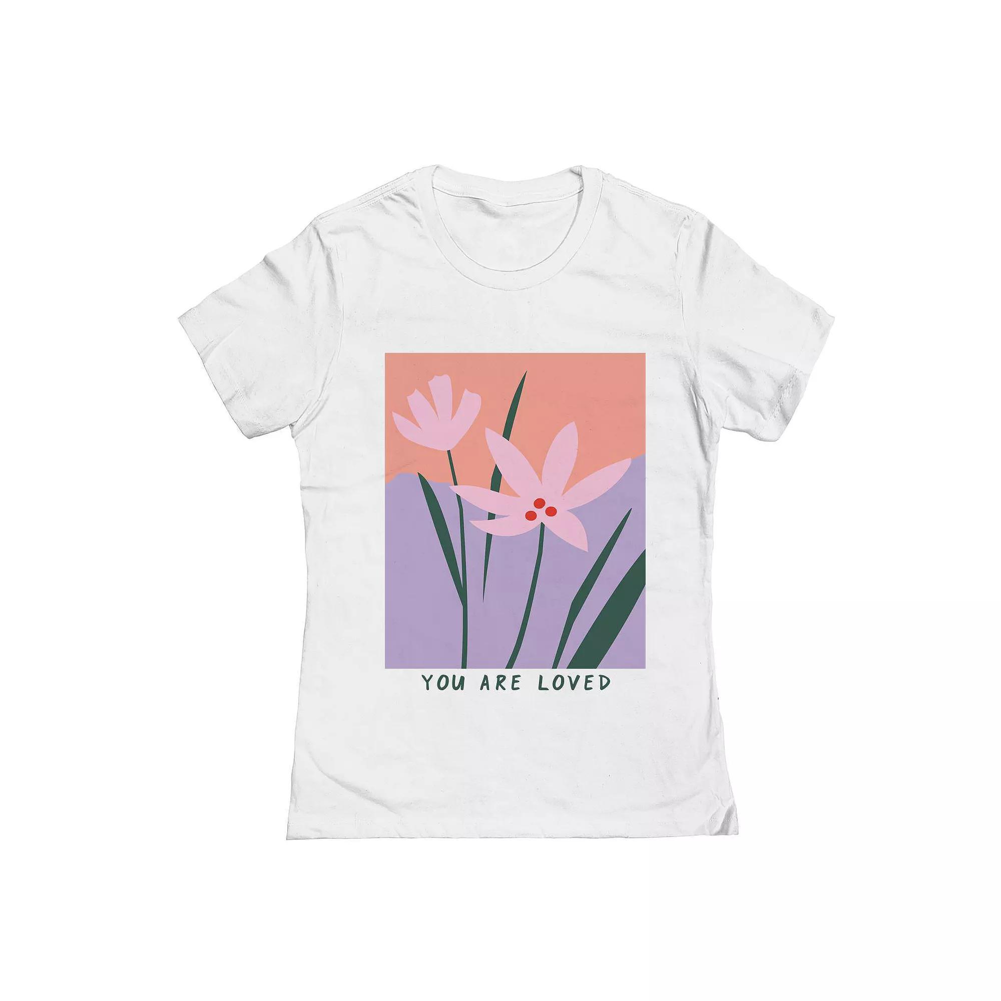Junior's You Are Loved Valentine's Day Graphic Tee, Women's, Size: Small, White Product Image