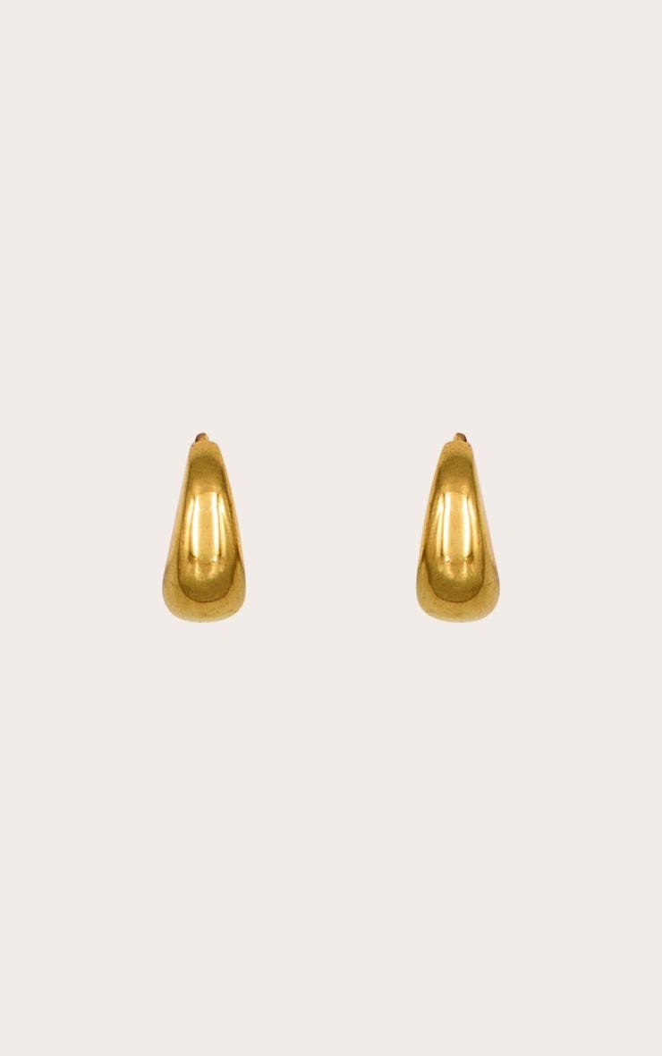 Gold Water Resistant Chunky Mini Hoop Earrings Product Image
