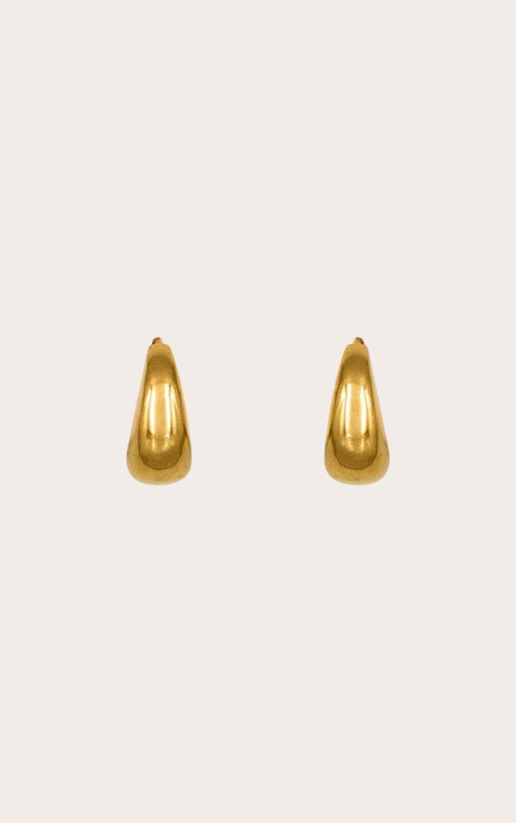 Gold Water Resistant Chunky Mini Hoop Earrings Product Image