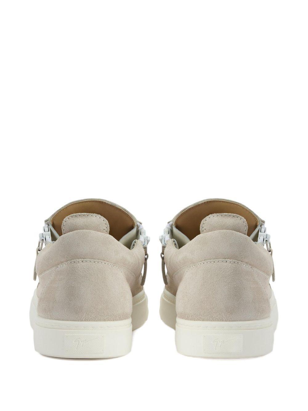 zip-detail suede low-top sneakers Product Image