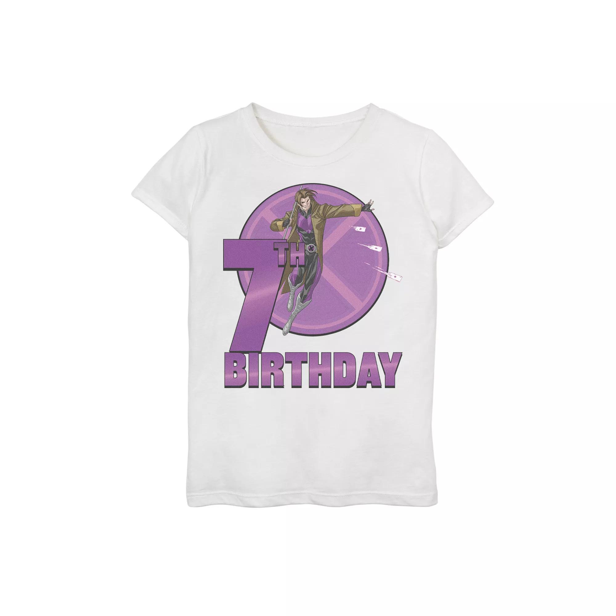 Girls 7-16 Marvel X-Men Gambit 7th Birthday Badge Graphic Tee, Girl's, Size: Medium, White Product Image