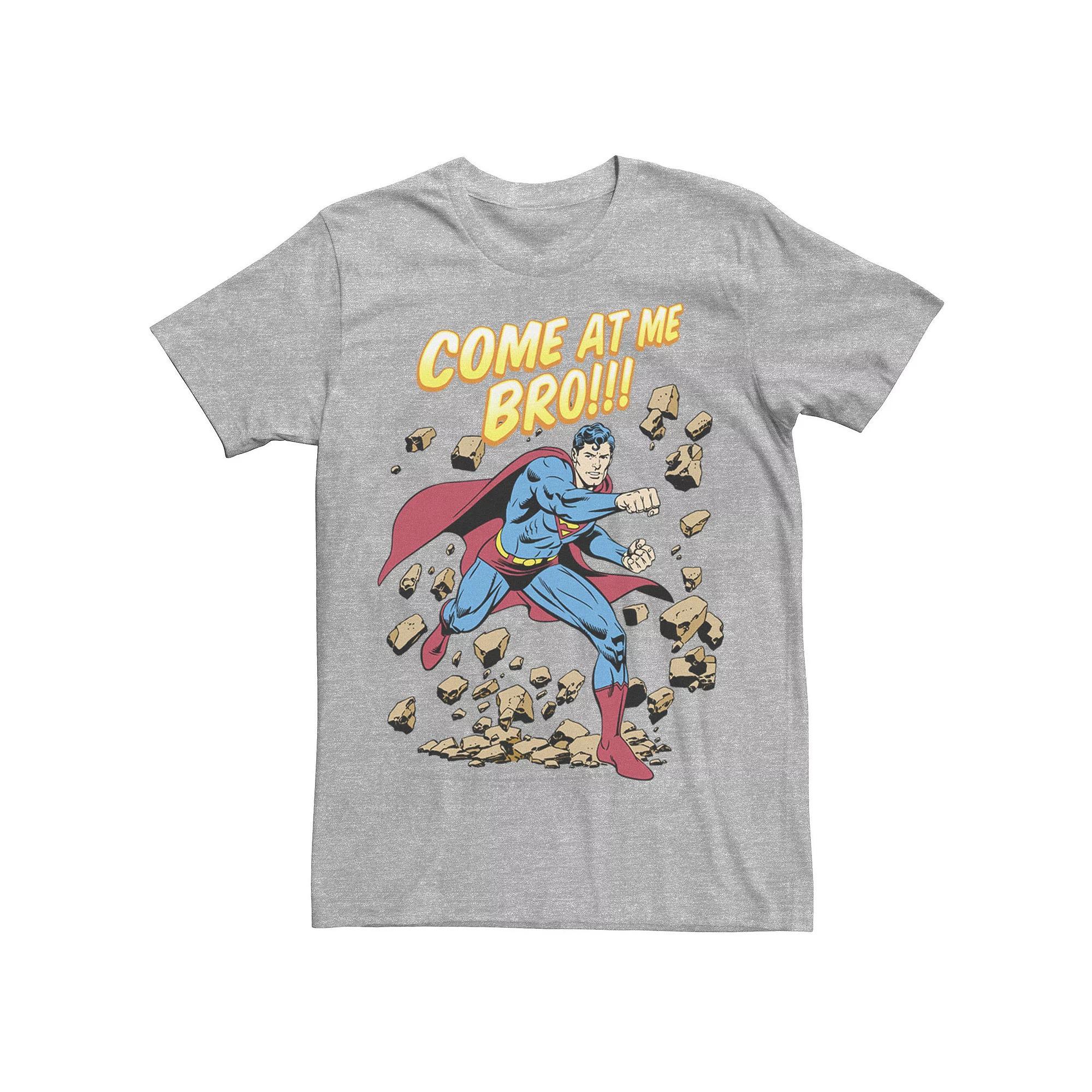 Men's DC Comics Superman Come At Me Bro Text Poster Tee, Size: Medium, Grey Heather Product Image