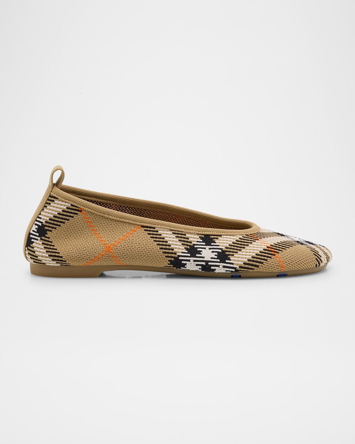 Baby Check Knit Ballerina Flats Product Image