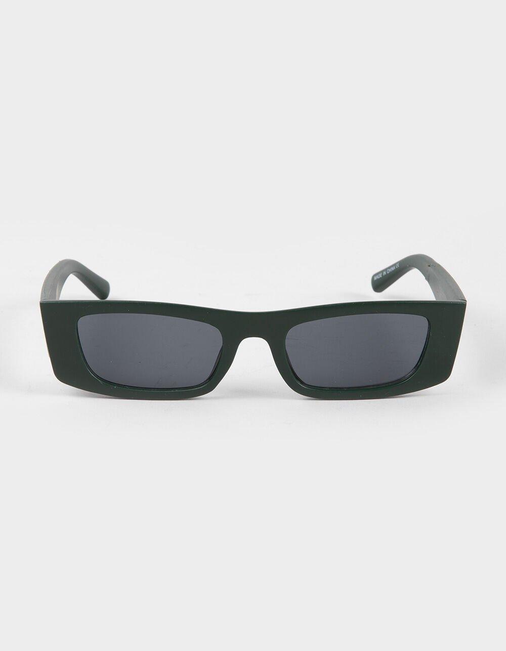 RSQ Chapters Matte Rectangle Sunglasses - GREEN Product Image