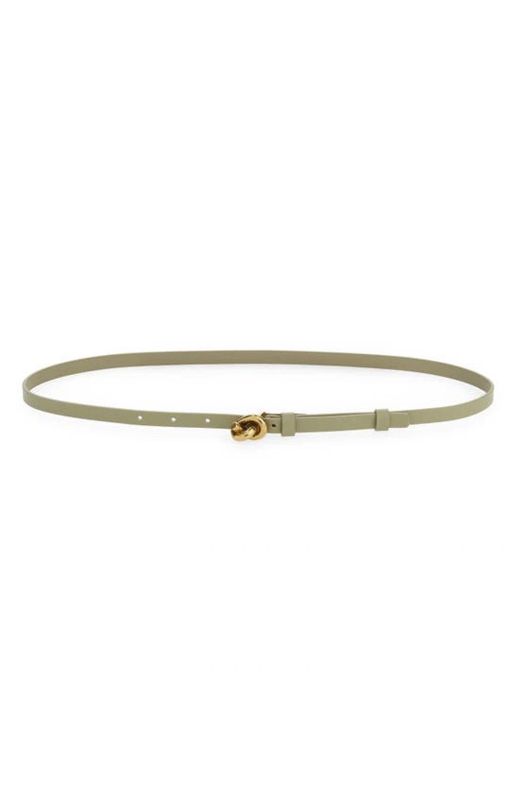 BOTTEGA VENETA 1.2cm Knot Leather Belt In Travertine Product Image