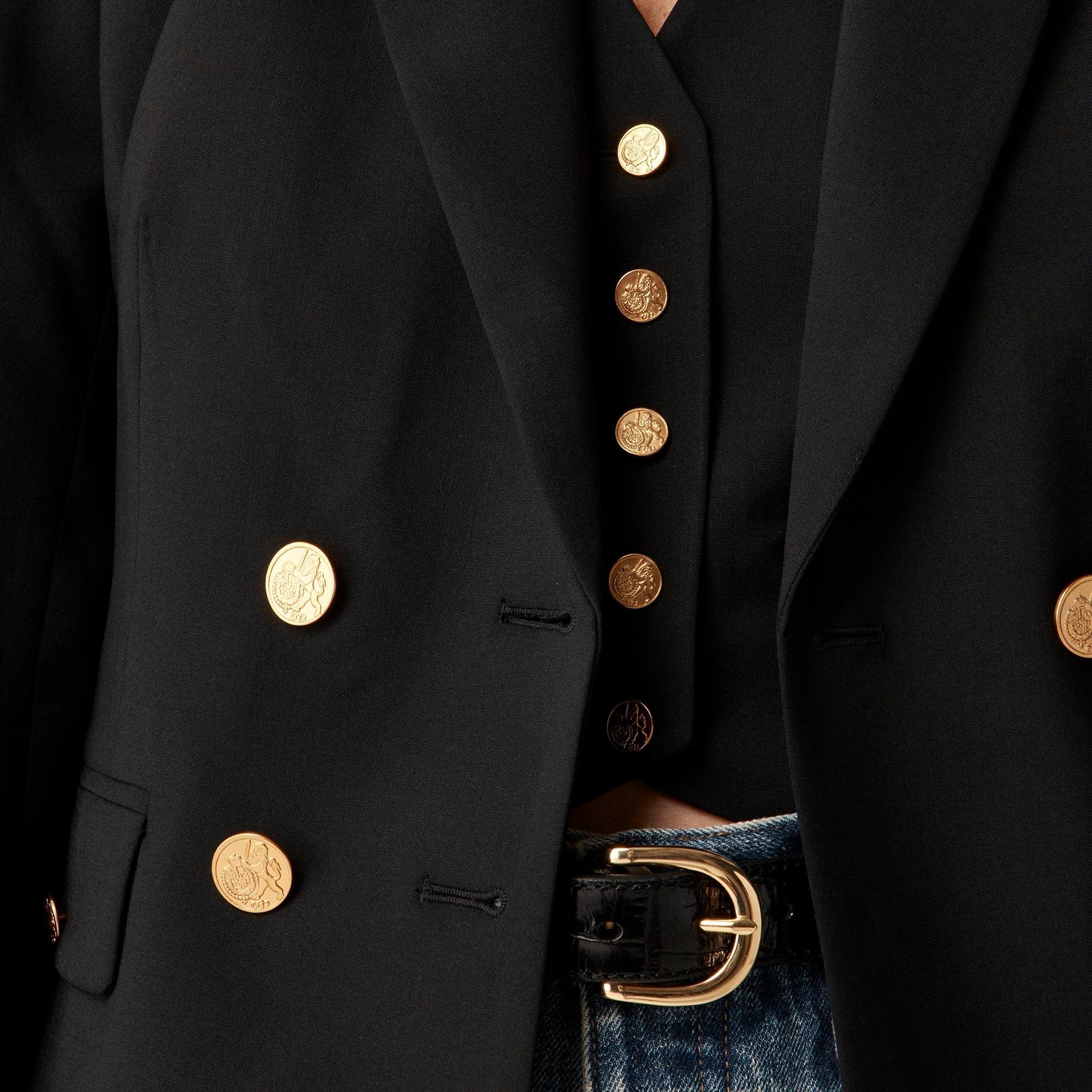 Slim-fit double-breasted blazer in Italian bi-stretch wool blend Product Image