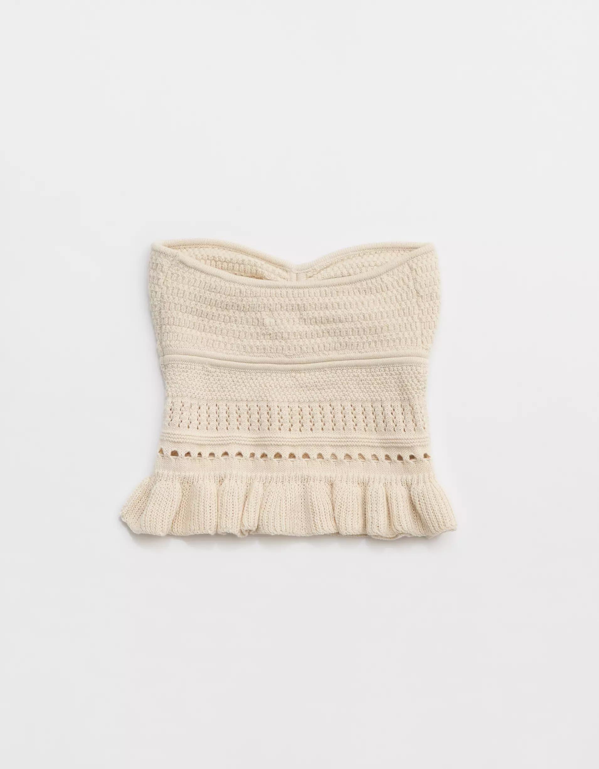 Aerie Peplum Sweater Tube Top Product Image