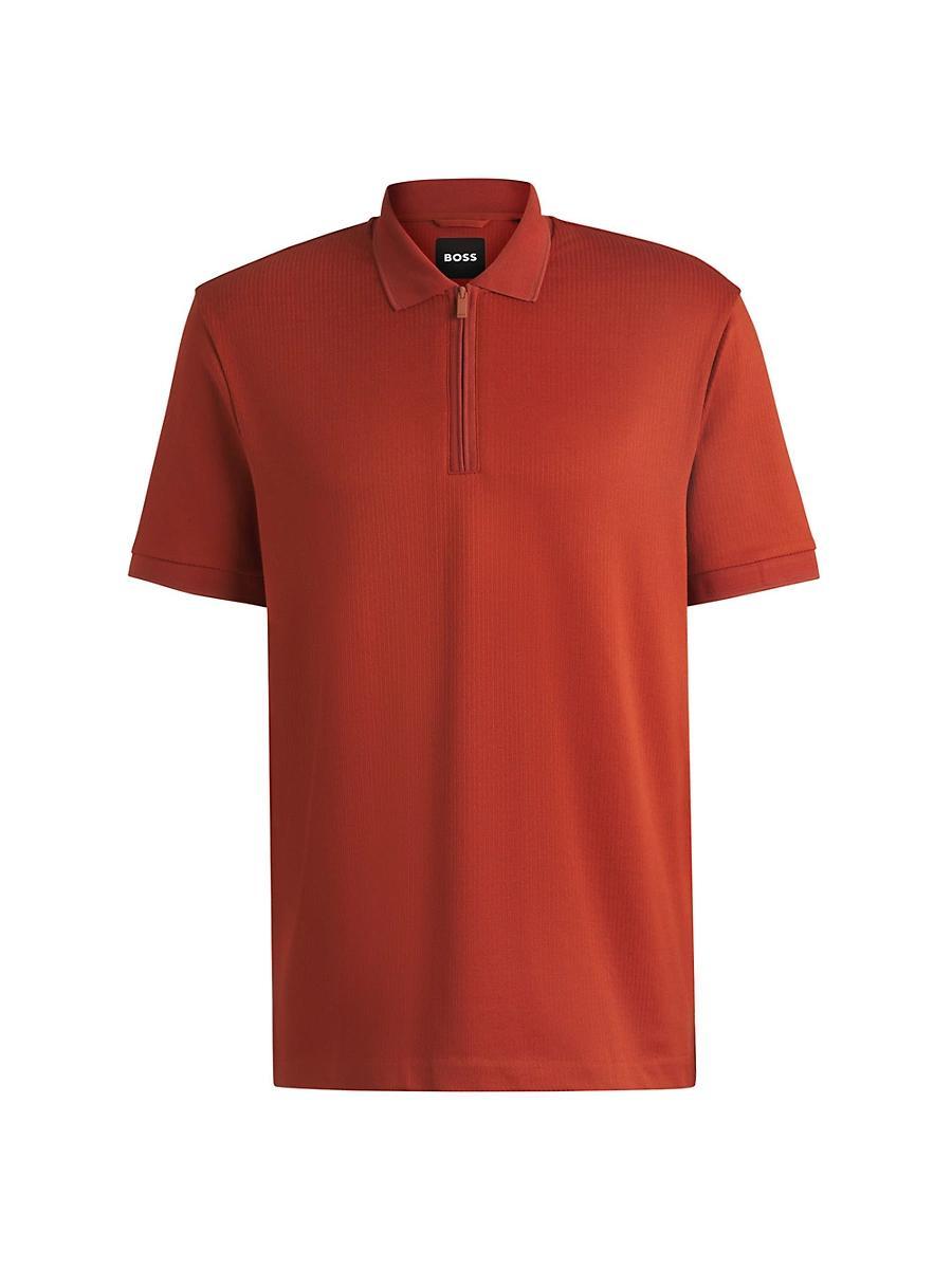 Mens Polo Shirt with Seersucker Structure Product Image