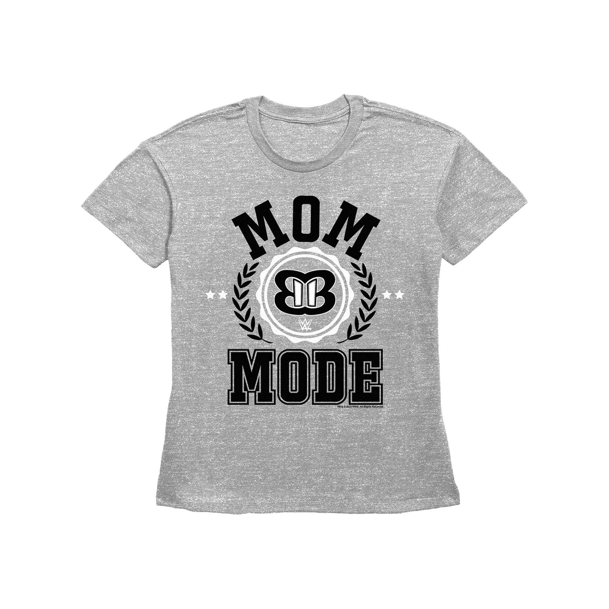 Women's WWE Mom Mode Basic Fit Graphic Tee, Size: Small, Grey Gray Product Image