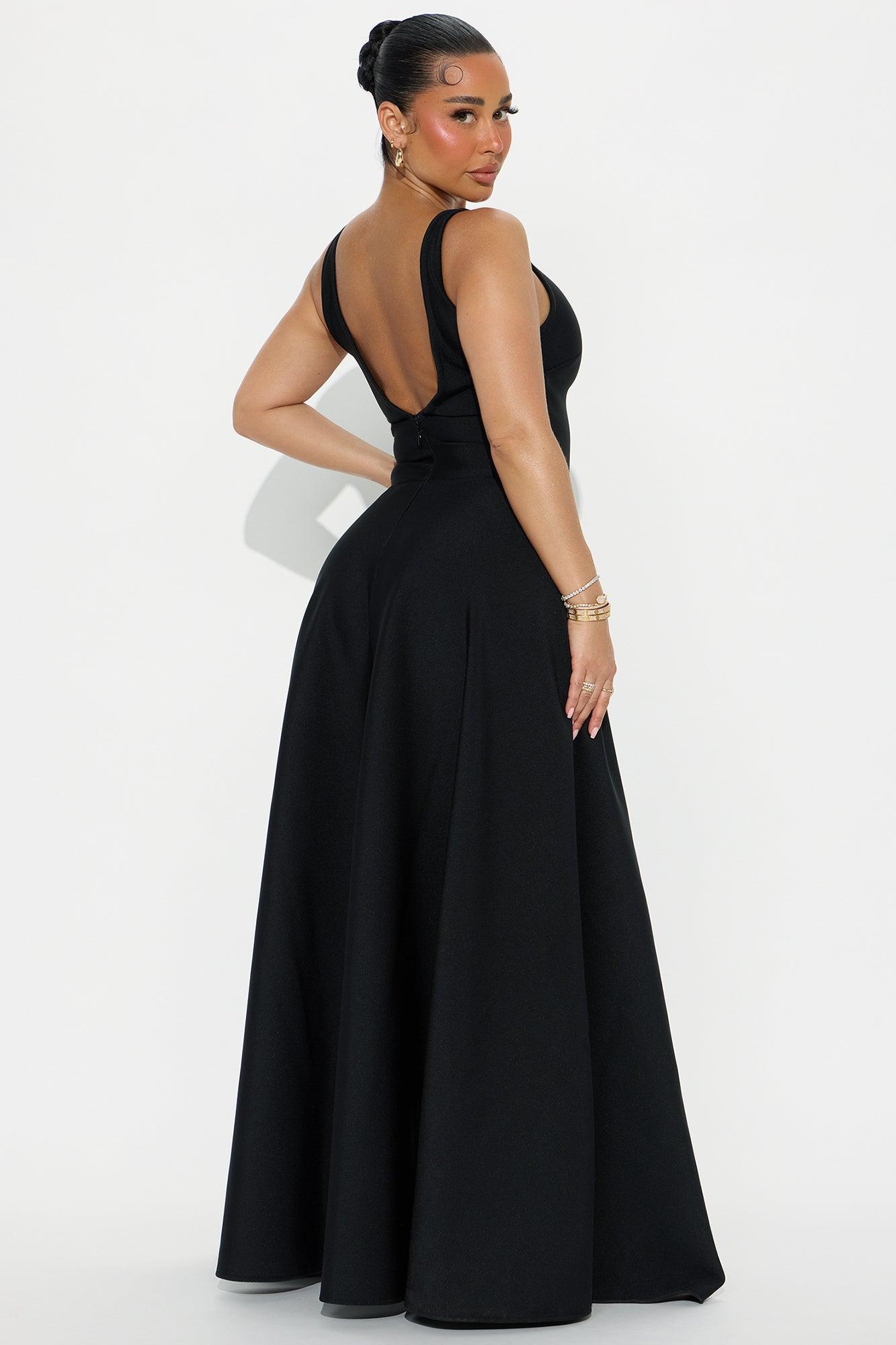 Vanessa Bandage A-line Maxi Dress - Black Product Image