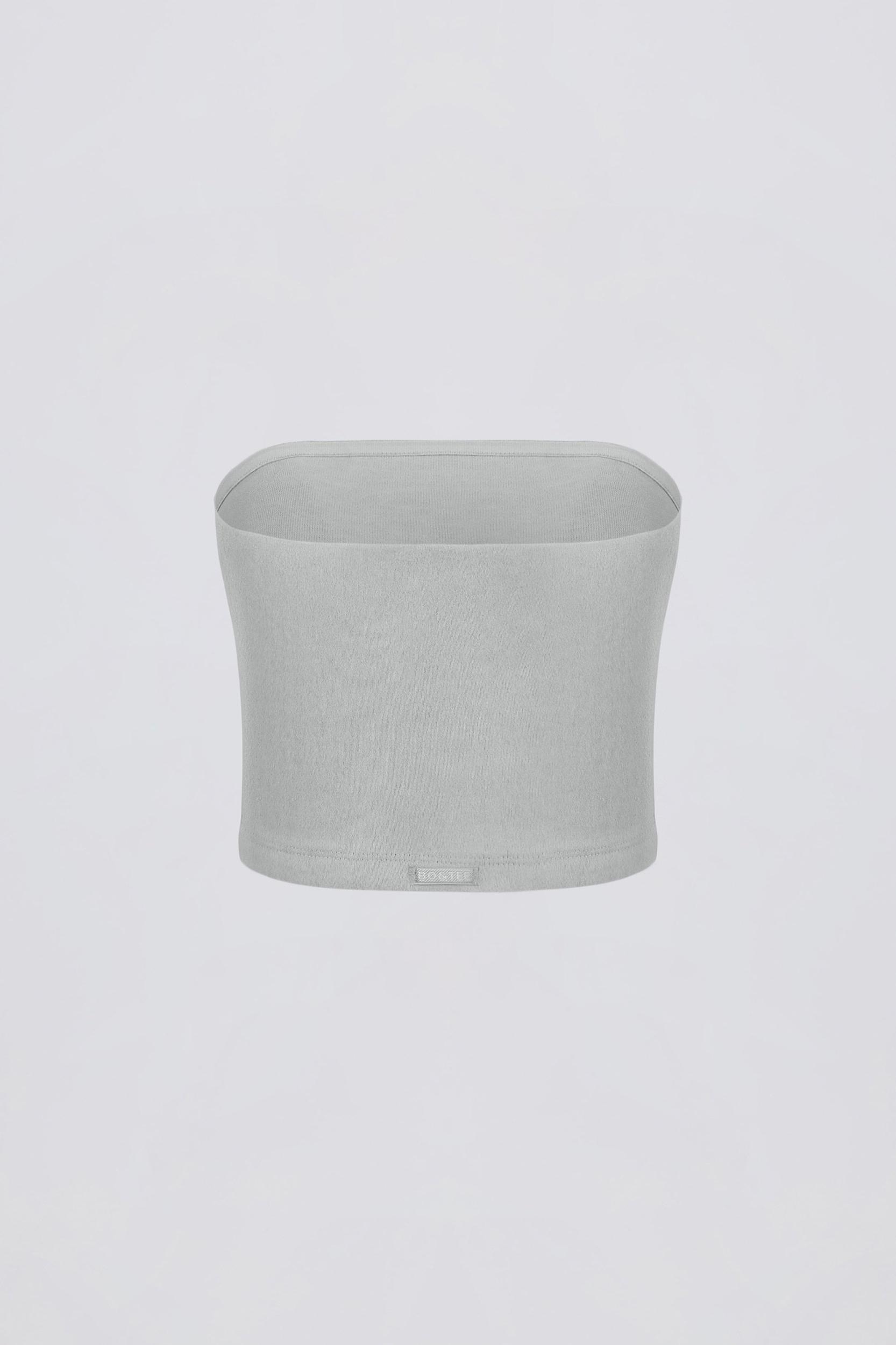 Brushed Jersey Bandeau Top in Fog Grey Female Product Image