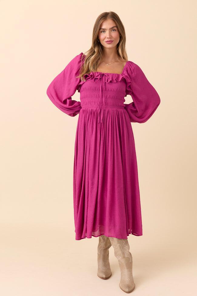 Summer Berry Smocked Maxi Dress Product Image