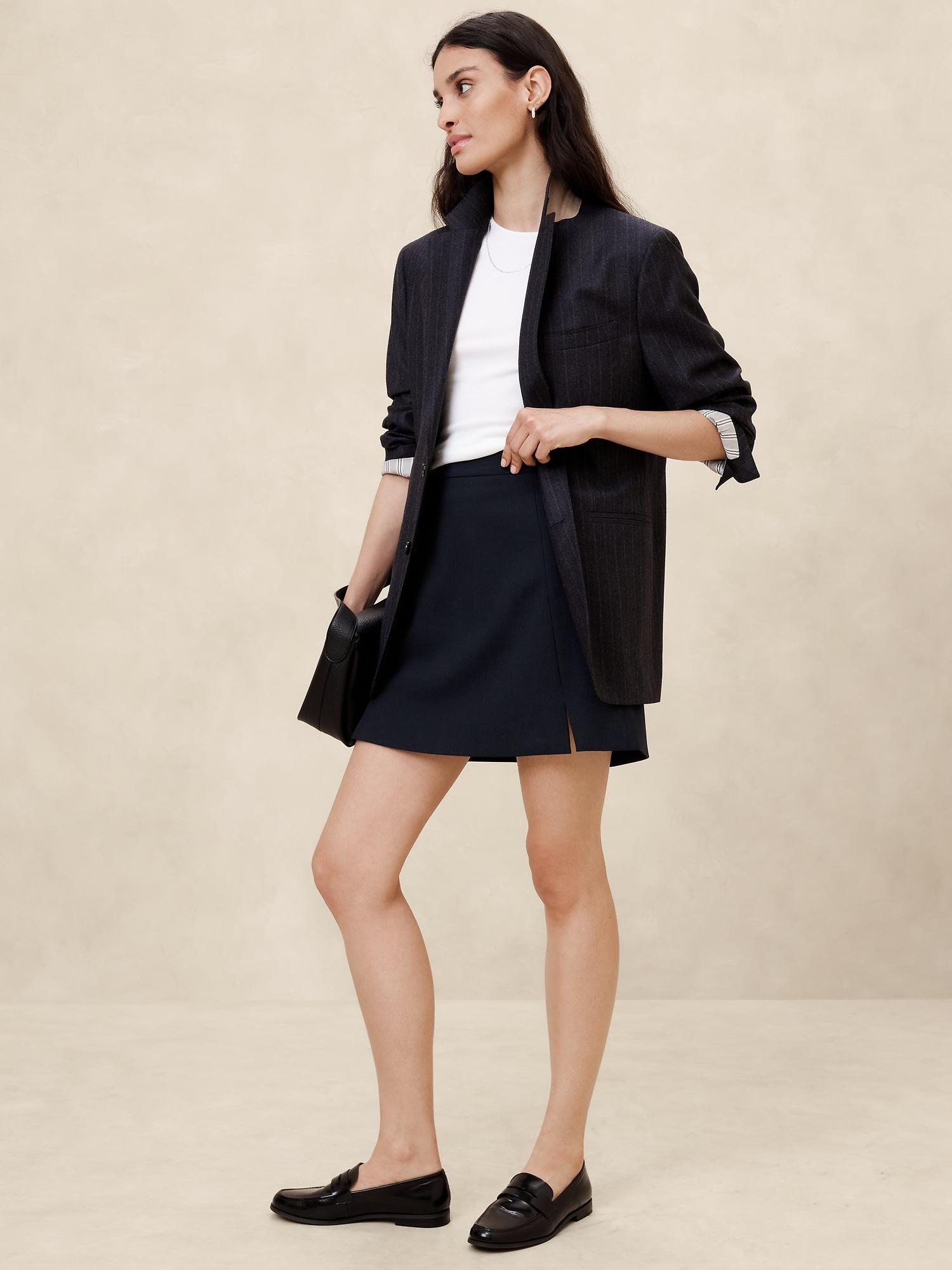 Double Weave Slit Mini Skirt Product Image