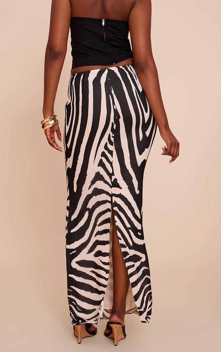 Black Print Chiffon Maxi Skirt Product Image