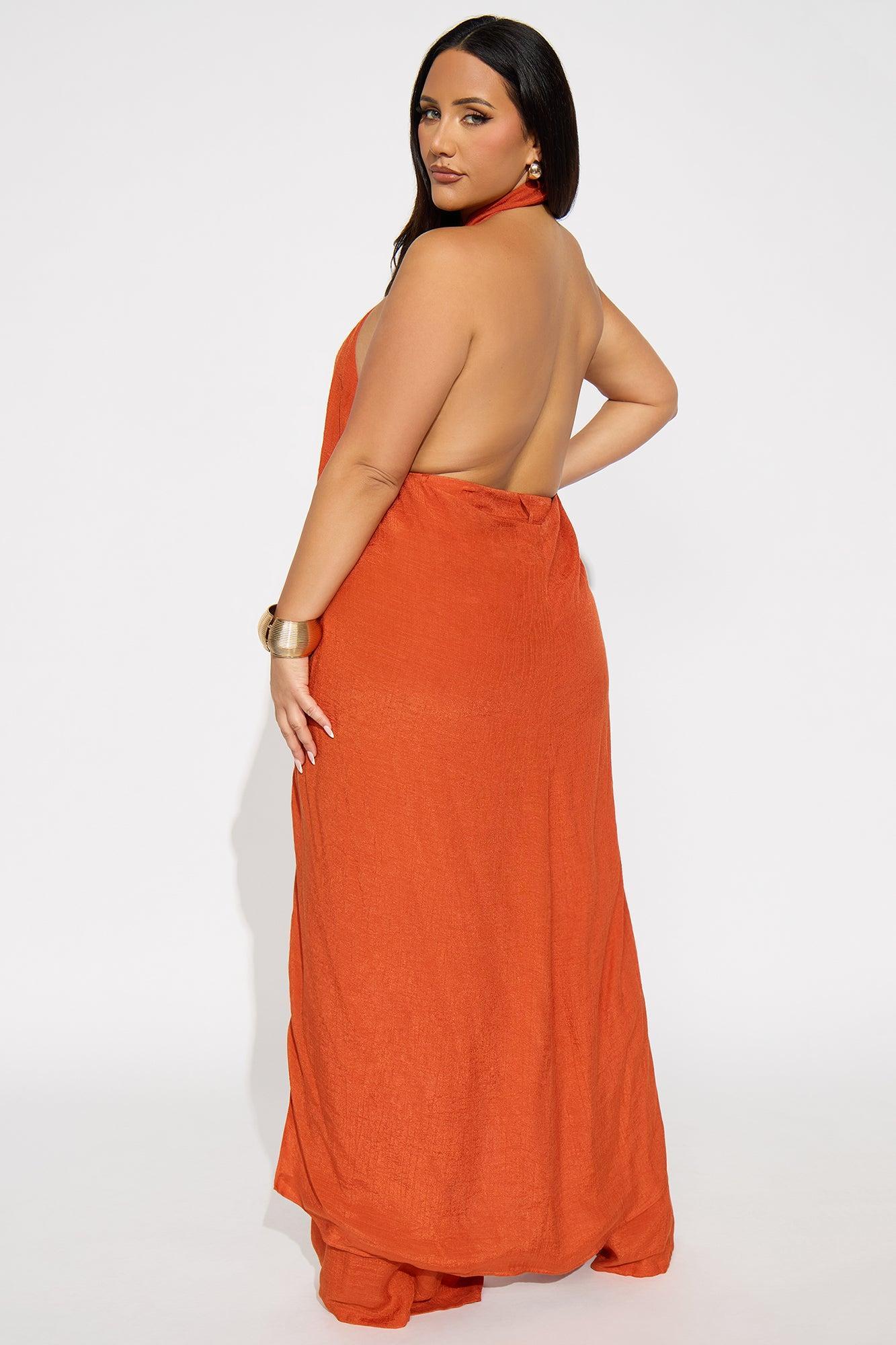Angelic Vibes Linen Pant Set - Rust Product Image