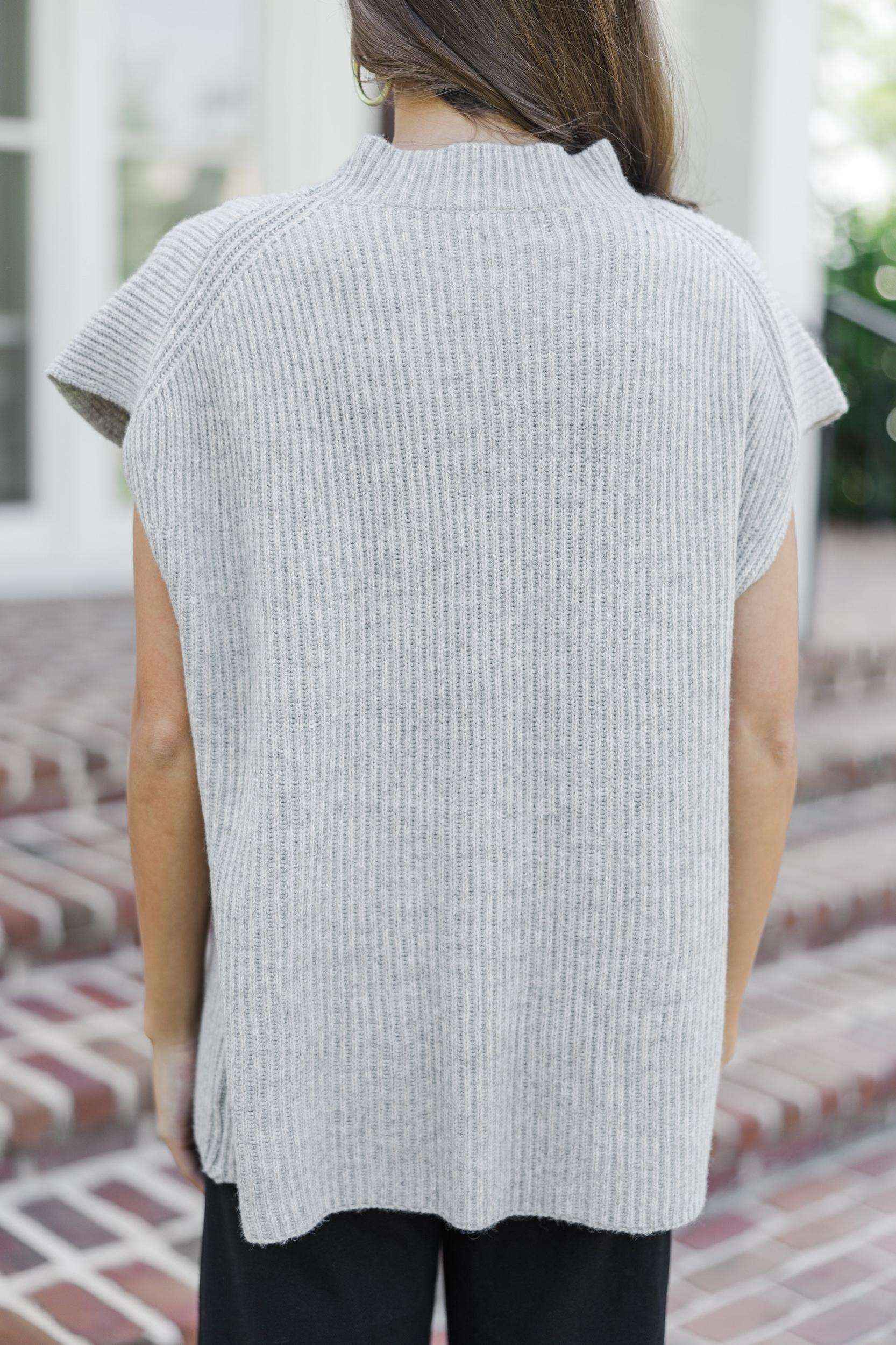 The Slouchy Gray Short Sleeve Sweater Female Product Image