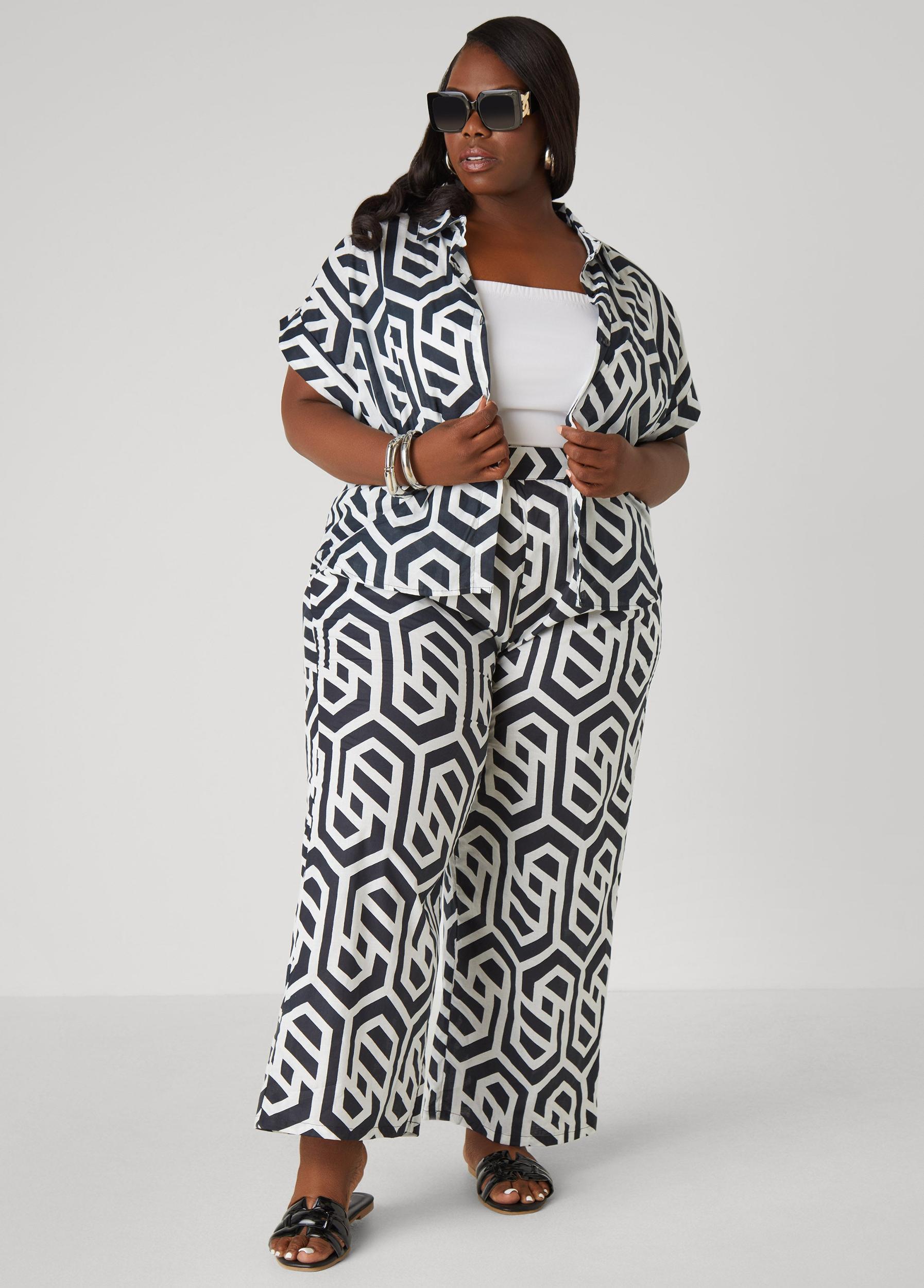 Geo Print Cotton Shirt Product Image