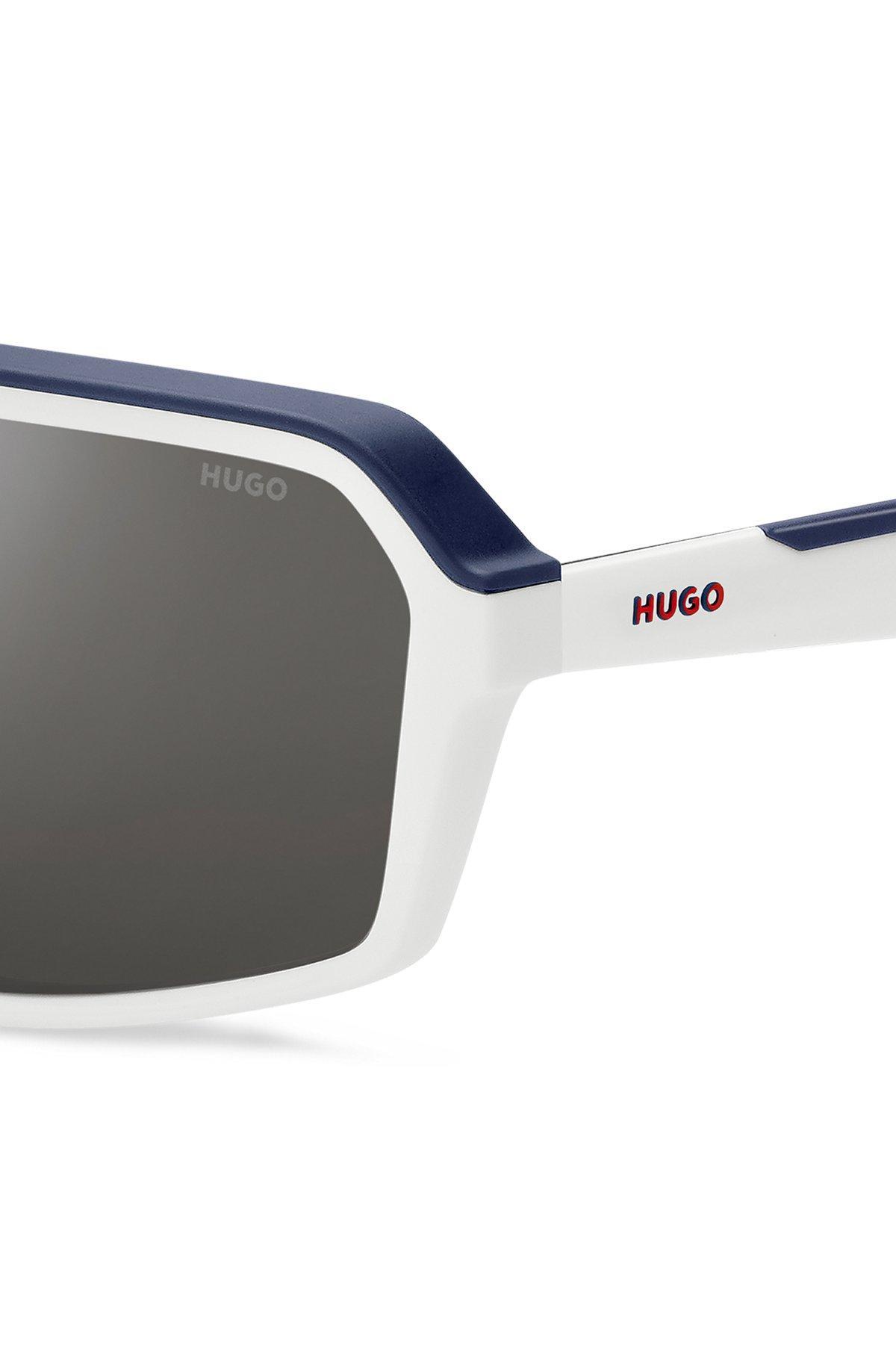 HUGO - Mask-style sunglasses with gray shaded lenses Product Image