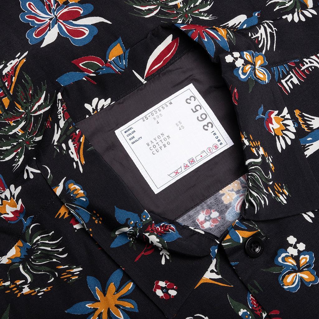 Car Race Tropical Print Shirt - Black/Tropical Male Product Image