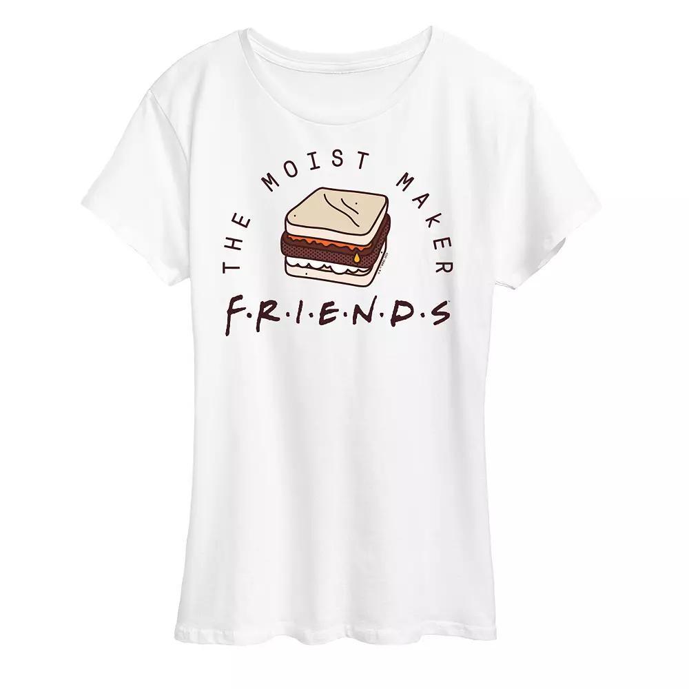 Womens Friends Moist Maker Graphic Tee, Girls Grey Green Product Image