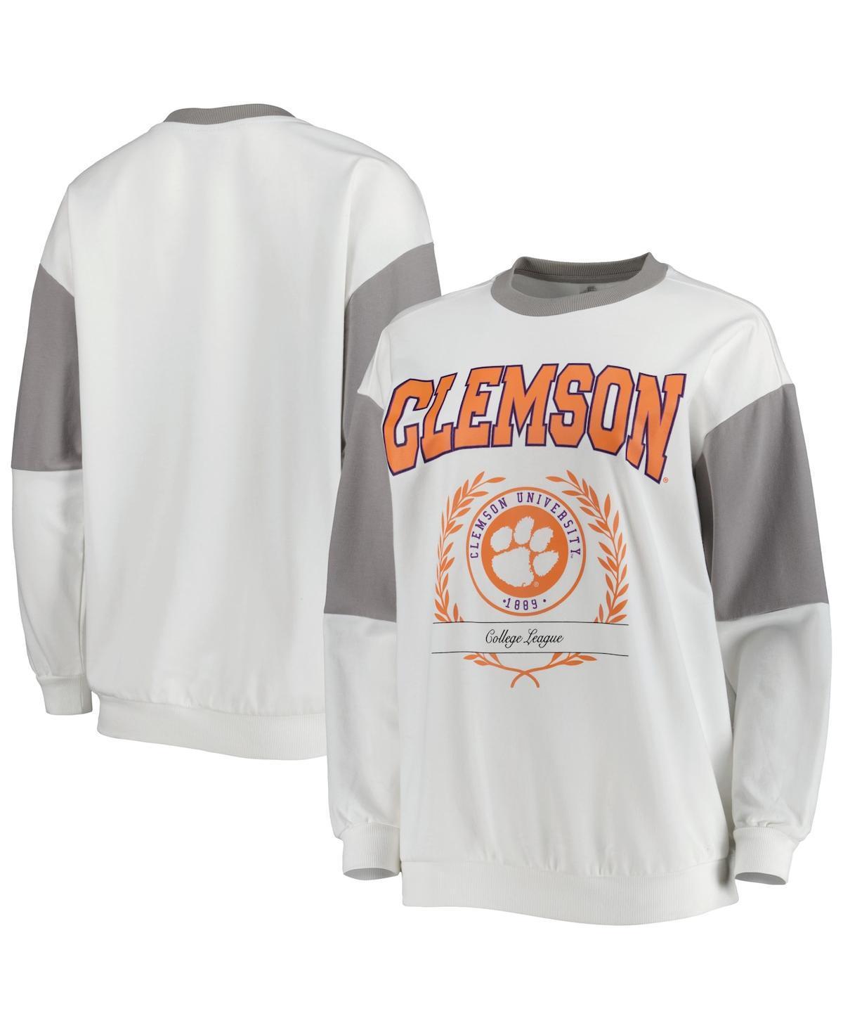 Women's Gameday Couture Gray Clemson Tigers It's A Vibe Dolman Pullover Sweatshirt, Size: XL, Grey Product Image