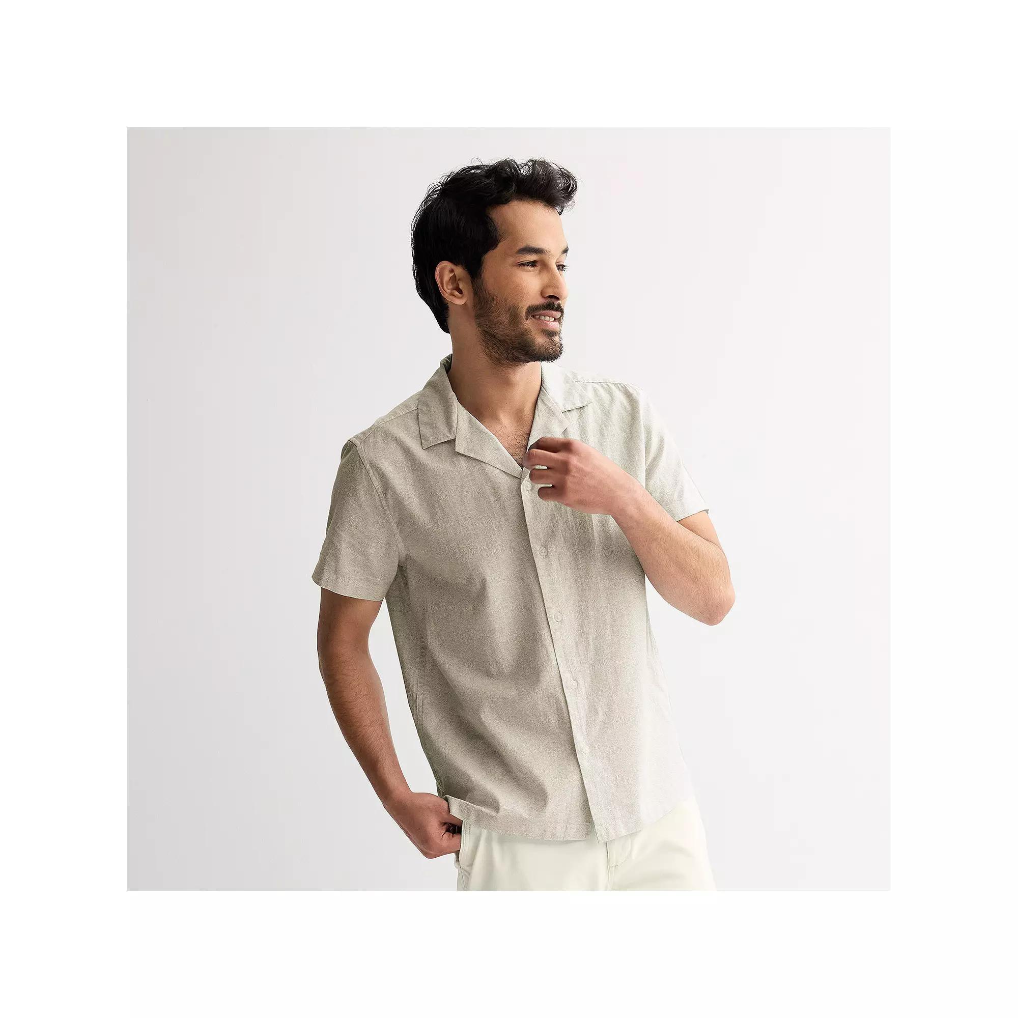 Men's Sonoma Goods For Life® Short Sleeve Vacation Shirt, Size: XL, Tiny Wave Blue Product Image