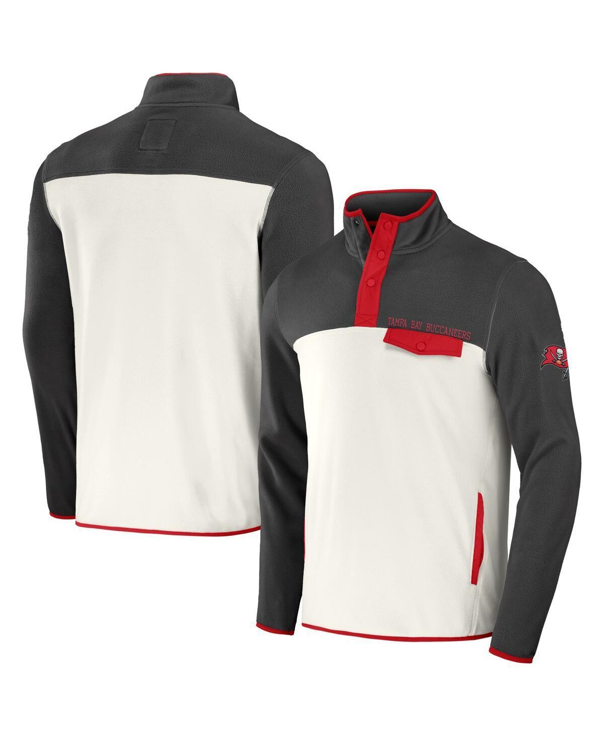 Men's NFL x Darius Rucker Collection by Fanatics Pewter/Cream Tampa Bay Buccaneers Micro Fleece Quarter-Snap Jacket, Size: Small, Charco Product Image