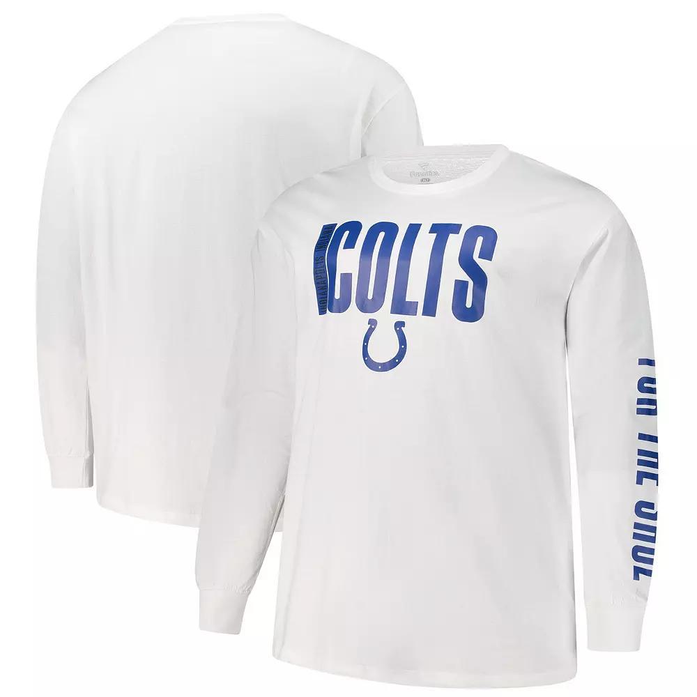 Men's Fanatics  White Indianapolis Colts Big & Tall Vision Long Sleeve T-Shirt, Size: 4XB Product Image