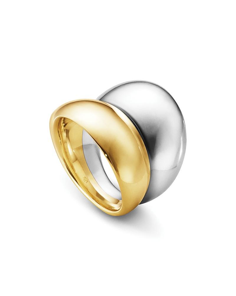 Georg Jensen 18K Gold & Sterling Silver Curve Sculptural Ring Product Image