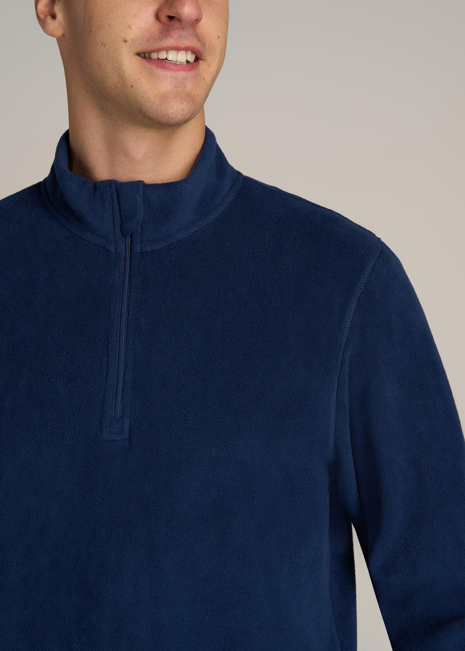 Half Zip Polar Men's Tall Fleece Pullover in Midnight Blue Product Image