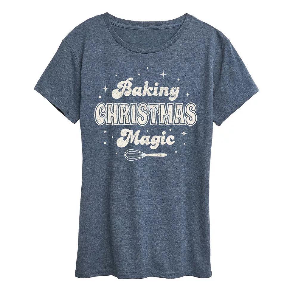 Women's Baking Christmas Magic Graphic Tee, Girl's, Size: XL, Grey Green Product Image