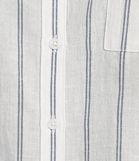 Levi's Plus Size Stripe Point Collar 3/4 Sleeve Button Front Shirt Product Image